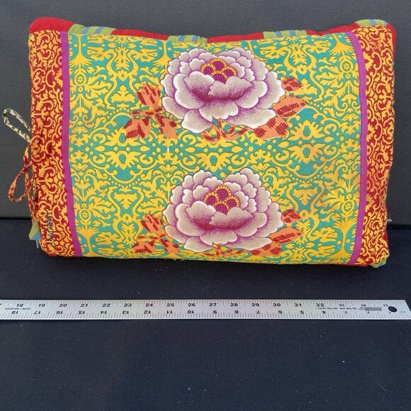 Lisa Corti Arabesque Corolla Pillow Cotton Floral Boho Decorative Cushion - Picture 4 of 5